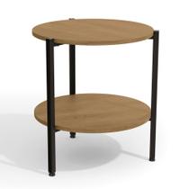 Mesa Lateral Redonda Naym Freijó e Preta Mesa Lateral Redonda Naym Freijó e Preta