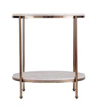 Mesa Lateral Redonda SEI Furniture com Tampo de Pedra Falsa 56x56x62cm Mesa Lateral Redonda SEI Furniture com Tampo de Pedra Falsa 56x56x62cm