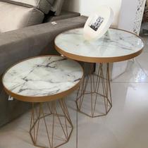 Mesa Lateral Redonda Trama Moderna e Sofisticada