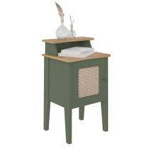 Mesa Lateral Retangular Charlotte 1 PT Verde Menta e Carvalho Mesa Lateral Retangular Charlotte 1 PT Verde Menta e Carvalho