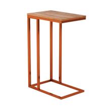 Mesa Lateral Retangular Elena Wood Cobre e Marrom