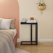 Mesa Lateral Retangular Erine Wood Preta