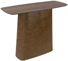 Mesa Lateral Retangular Siena Tampo Nogueira Base Recouro Caramelo 80cm - 62584