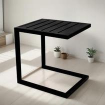 Mesa Lateral Ripada De Alumínio Para Piscina E Varanda