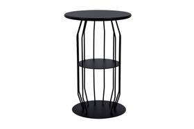 Mesa Lateral Silueta Baixa Redonda Luxo Minimalista Preto Mesa Lateral Silueta Baixa Redonda Luxo Minimalista Preto