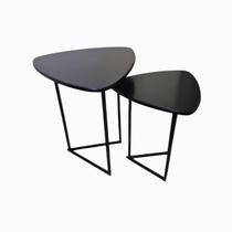 Mesa lateral sofa moderna Jade new kit com 2 Industrial Luxo