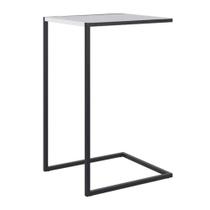 Mesa Lateral Sofá ou Cama Branca e Preto Apoia Indsutrial