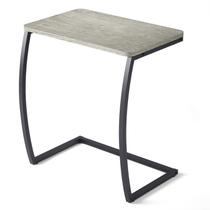 Mesa lateral SRIWATANA Vintage em forma de C para sofá e laptop cinza claro Mesa lateral SRIWATANA Vintage em forma de C para sofá e laptop cinza claro