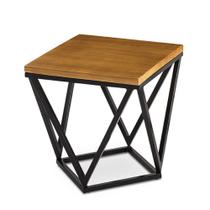 Mesa Lateral Stillus Média Tampo Mel Estrutura Aço Carbono Preta - 68549 Mesa Lateral Stillus Média Tampo Mel Estrutura Aço Carbono Preta - 68549