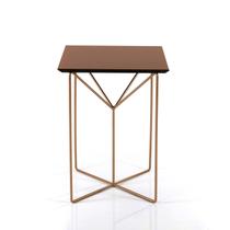 Mesa Lateral Sunny Cobre com Vidro Mesa Lateral Sunny Cobre com Vidro