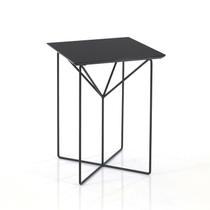 Mesa Lateral Sunny Preta com Vidro Mesa Lateral Sunny Preta com Vidro
