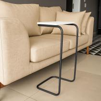 Mesa lateral tampo branco multi-uso para