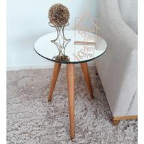 Mesa Lateral Tampo Espelhado 60x40cm Pés Palito