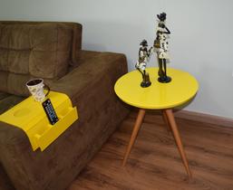 Mesa Lateral Tampo Laqueado Para Sala Tampo 60 cm Tripé Pés Palito Mesa Lateral Tampo Laqueado Para Sala Tampo 60 cm Tripé Pés Palito