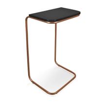 Mesa Lateral Tampo Multiuso P/ Sofá Base Bronze Preto Mesa Lateral Tampo Multiuso P/ Sofá Base Bronze Preto