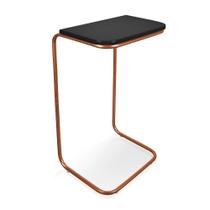 Mesa Lateral Tampo Multiuso Para Sofá Base Bronze J01 - D'rossi Preto Mesa Lateral Tampo Multiuso Para Sofá Base Bronze J01 - D'rossi Preto