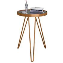 Mesa Lateral Tripé Sofisticada Estilo Industrial Com Espelho - LH Móveis