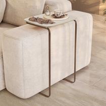 Mesa Lateral Ultraflex - Lf 5011 68x40x33 Cm Branco Off White/Café