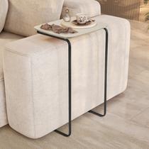 Mesa Lateral Ultraflex - Lf 5011 68x40x33 Cm Branco Off White/Preto