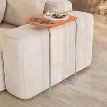 Mesa Lateral Ultraflex - Lf 5011 68x40x33 Cm Marrom Coral/Cromado