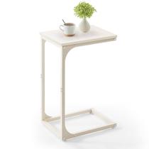 Mesa lateral VASAGLE em forma de C para sofá, sala de estar branca creme Mesa lateral VASAGLE em forma de C para sofá, sala de estar branca creme