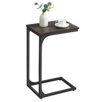 Mesa lateral VASAGLE em forma de C para sofá, sala de estar castanha Mesa lateral VASAGLE em forma de C para sofá, sala de estar castanha