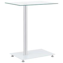 Mesa lateral vidaXL de vidro temperado transparente em forma de U Mesa lateral vidaXL de vidro temperado transparente em forma de U