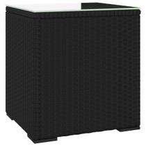 Mesa lateral vidaXL Durable 40x37x40cm Black Poly Rattan Mesa lateral vidaXL Durable 40x37x40cm Black Poly Rattan