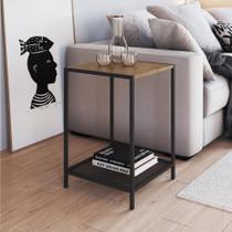 Mesa lateral york vermont em aço carbono preto fosco 40cm - artesano