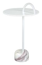 Mesa lateral Zuo com tampo redondo de ferro revestido a pó 30x30x64 cm