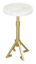 Mesa lateral Zuo Maurice Marble Top Gold Iron 28x28x56cm
