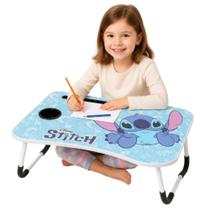 Mesa lilo & stitch disney dobrável infantil suporte notebook tablet porta copos café estudos atividades multiuso Mesa lilo & stitch disney dobrável infantil suporte notebook tablet porta copos café estudos atividades multiuso