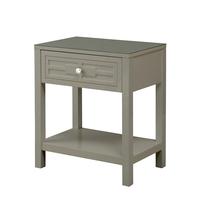 Mesa Lilola Home Dylan Taupe de madeira com gaveta superior de vidro