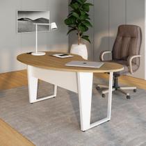 Mesa Linear Orgânica 175cm x 92cm com Pés Metal para Escritório F5 Office
