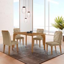 Mesa Liz 120 Mdf Canto Copo E Com 4 Cadeiras Melissa Turim 07/naturalle/naturalle Mesa Liz 120 Mdf Canto Copo E Com 4 Cadeiras Melissa Turim 07/naturalle/naturalle