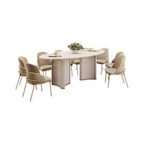 Mesa Liz Off White com Dourada Com 8 Cadeiras Vitta Da Dj Móveis 218x80x108 cm Mesa Liz Off White com Dourada Com 8 Cadeiras Vitta Da Dj Móveis 218x80x108 cm
