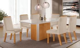 Mesa Londres 180x90 6 Cadeiras Riviera - LJ Móveis Mesa Londres 180x90 6 Cadeiras Riviera - LJ Móveis