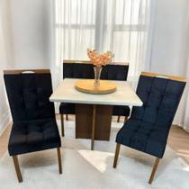 Mesa los angeles cinamomo off white 0,90 x 0,90 m + 4 cadeiras sophia madeira maciça preta Mesa los angeles cinamomo off white 0,90 x 0,90 m + 4 cadeiras sophia madeira maciça preta