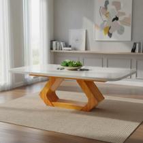 Mesa Lottus 220x110 MDF/Vidro Bom Pastor Mesa Lottus 220x110 MDF/Vidro Bom Pastor