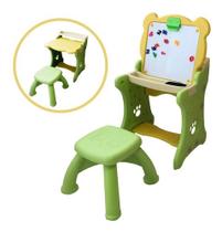 Mesa Lousa Mágica Pintura Infantil Plástico Cadeira Verde