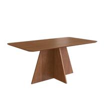 Mesa Luiza 160x90 Zamarchi com Base Cruz Canto Arredondado Canela