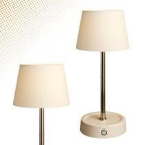 Mesa Luminária Led Touch Abajur Luz Quente USB Moderna Compacta