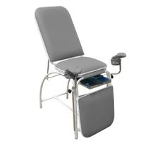 Mesa Maca de Exame Ginecológico Hospitalar Com Gaveta Cinza