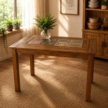 Mesa Madeira 120cm Retangular Jantar Cozinha Sala Design Moderno Alta Durabilidade Mesa Madeira 120cm Retangular Jantar Cozinha Sala Design Moderno Alta Durabilidade