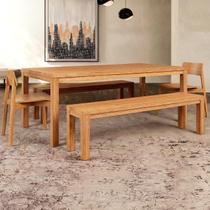 Mesa Madeira 180cm 2 Bancos e 2 Cadeiras Floris Carvalho F07 - Mpozenato