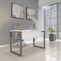 Mesa Madeira M150/60P25TUB 150cm Industrial Branco e Grafito Cinza