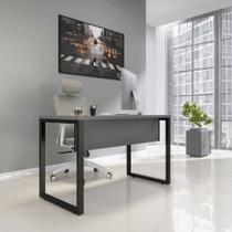 Mesa Madeira M150/60P25TUB 150cm Industrial Grafito e Preto Cinza