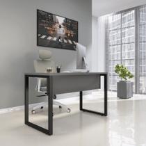 Mesa Madeira M150/60p25tub 150cm Industrial Grafito E Preto