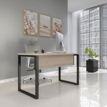 Mesa Madeira M150/60P25TUB 150cm Industrial Nogueira Casablanca e Preto Bege