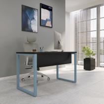 Mesa Madeira M150/60P25TUB 150cm Industrial Preto e Azul Dali Mesa Madeira M150/60P25TUB 150cm Industrial Preto e Azul Dali